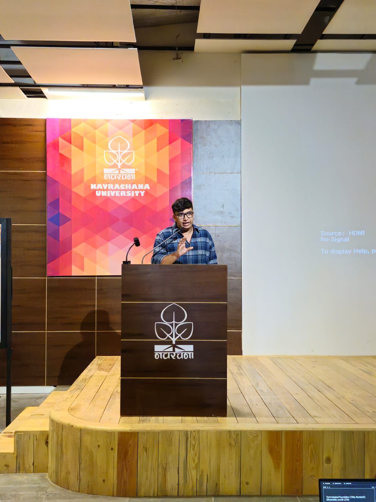 Vatsa Joshi speaking at Navrachana University